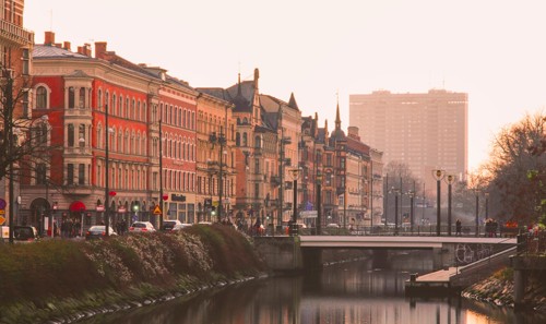 Bild på kanal i Malmö